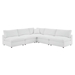 Commix Down Filled Overstuffed Vegan Leather 5-Piece Sectional Sofa - White- Style B - MOD12345