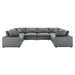 Commix Down Filled Overstuffed Vegan Leather 8-Piece Sectional Sofa - Gray - MOD12348