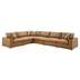 Commix Down Filled Overstuffed Vegan Leather 6-Piece Sectional Sofa - Tan B
