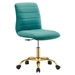 Ripple Armless Performance Velvet Office Chair - Gold Teal - MOD12377