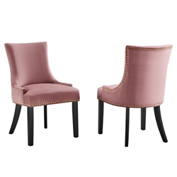 Marquis Performance Velvet Dining Chairs - Set of 2 - Dusty Rose 