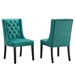 Baronet Performance Velvet Dining Chairs - Set of 2 - Teal - MOD12487