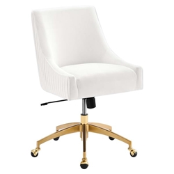 Discern Performance Velvet Office Chair - White - Style A 