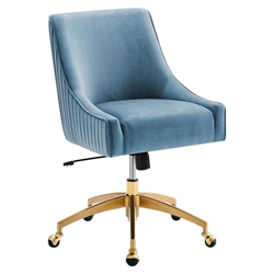 Discern Performance Velvet Office Chair - Light Blue - Style A 