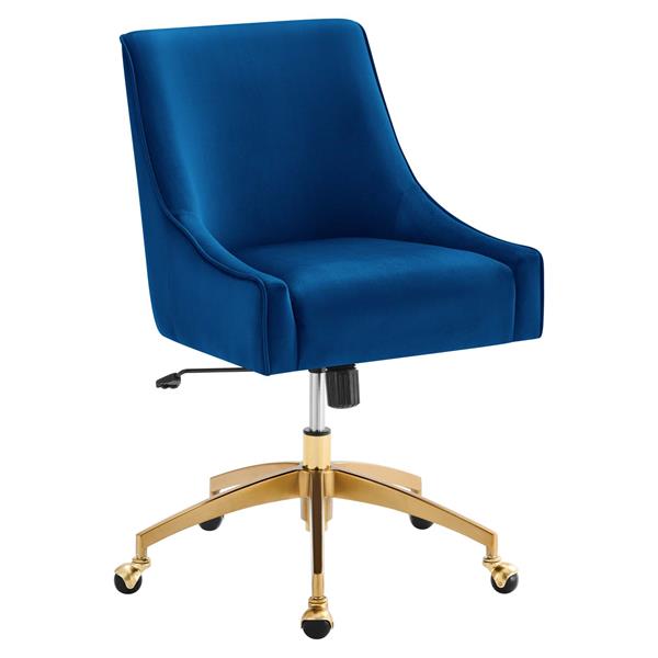 Discern Performance Velvet Office Chair - Navy - Style B 