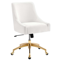 Discern Performance Velvet Office Chair - White - Style B 