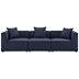 Saybrook Outdoor Patio Upholstered 3-Piece Sectional Sofa - Navy
