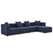 Saybrook Outdoor Patio Upholstered 5-Piece Sectional Sofa - Navy - Style B - MOD12655