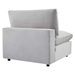 Commix Down Filled Overstuffed Performance Velvet Armless Chair - Light Gray - MOD12665