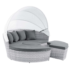 Scottsdale Canopy Sunbrella® Outdoor Patio Daybed - Light Gray Gray 