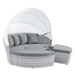 Scottsdale Canopy Outdoor Patio Daybed - Light Gray Gray 