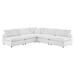 Commix Down Filled Overstuffed Performance Velvet 5-Piece Sectional Sofa - White - Style B - MOD12767