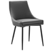 Viscount Vegan Leather Dining Chairs - Set of 2 - Black Gray - MOD12775