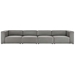 Mingle Vegan Leather 4-Piece Sectional Sofa - Gray - MOD12778