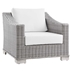 Conway Outdoor Patio Wicker Rattan Armchair - Light Gray White