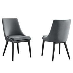 Viscount Accent Performance Velvet Dining Chairs - Set of 2 - Gray 