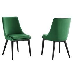 Viscount Accent Performance Velvet Dining Chairs - Set of 2 - Emerald 