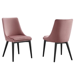 Viscount Accent Performance Velvet Dining Chairs - Set of 2 - Dusty Rose 