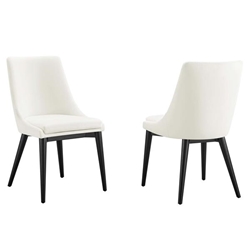 Viscount Accent Performance Velvet Dining Chairs - Set of 2 - White 