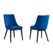 Viscount Accent Performance Velvet Dining Chairs - Set of 2 - Navy - MOD13059