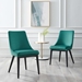Viscount Accent Performance Velvet Dining Chairs - Set of 2 - Teal - MOD13077