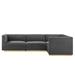 Sanguine Channel Tufted Performance Velvet 4-Piece Right-Facing Modular Sectional Sofa - Gray - MOD13150