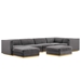 Sanguine Channel Tufted Performance Velvet 7-Piece Right-Facing Modular Sectional Sofa - Gray - MOD13168