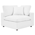 Commix Down Filled Overstuffed Vegan Leather Corner Chair - White