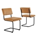 Parity Vegan Leather Dining Side Chairs - Set of 2 - Black Tan - MOD13425