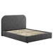 Keynote Upholstered Fabric Curved Queen Platform Bed - Heathered Weave Slate - MOD9260
