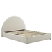 Resort Upholstered Fabric Arched Round Full Platform Bed - Heathered Weave Ivory - MOD9272