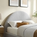 Resort Upholstered Fabric Arched Round Full Platform Bed - Heathered Weave Light Gray - MOD9273