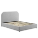 Keynote Upholstered Fabric Curved King Platform Bed - Heathered Weave Light Gray - MOD9274