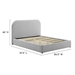Keynote Upholstered Fabric Curved King Platform Bed - Heathered Weave Light Gray - MOD9274