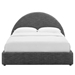 Resort Upholstered Fabric Arched Round King Platform Bed - Heathered Weave Slate - MOD9275