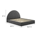 Resort Upholstered Fabric Arched Round King Platform Bed - Heathered Weave Slate - MOD9275