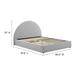 Resort Upholstered Fabric Arched Round King Platform Bed - Heathered Weave Light Gray - MOD9279