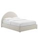 Resort Upholstered Fabric Arched Round King Platform Bed - Heathered Weave Ivory - MOD9280