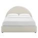 Resort Upholstered Fabric Arched Round King Platform Bed - Heathered Weave Ivory - MOD9280