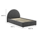 Resort Upholstered Fabric Arched Round Twin Platform Bed - Heathered Weave Slate - MOD9297