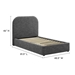 Keynote Upholstered Fabric Curved Twin Platform Bed - Heathered Weave Slate - MOD9301