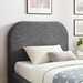 Keynote Upholstered Fabric Curved Twin Platform Bed - Heathered Weave Slate - MOD9301