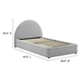Resort Upholstered Fabric Arched Round Twin Platform Bed - Heathered Weave Light Gray - MOD9302