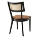 Caledonia Vegan Leather Upholstered Wood Dining Chairs - Set of 2 - Black Tan - MOD9480