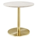 Viva Round White Marble Side Table - Brass White - MOD9528