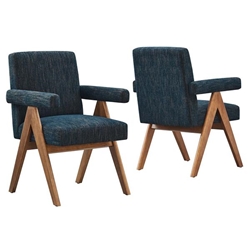 Lyra Fabric Dining Room Chair - Set of 2 - Azure Fabric 