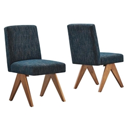 Lyra Fabric Dining Room Side Chair - Set of 2 - Azure Fabric 