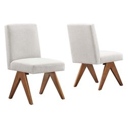 Lyra Fabric Dining Room Side Chair - Set of 2 - Ivory Fabric 