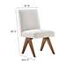 Lyra Fabric Dining Room Side Chair - Set of 2 - Ivory Fabric - MOD9697