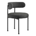 Albie Boucle Fabric Dining Chairs - Set of 2 - Charcoal Black - MOD9975